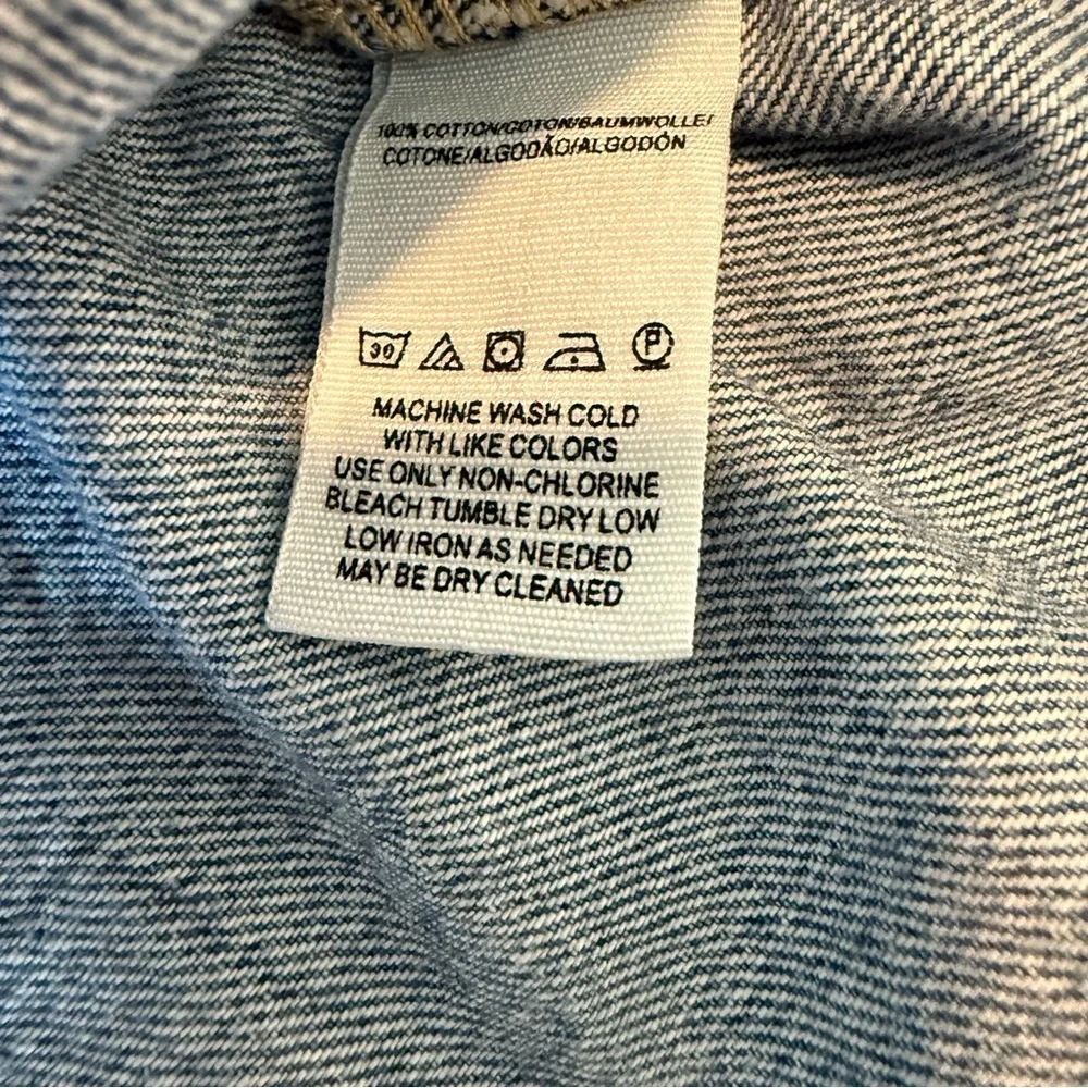 We the Free Women's 30 Button Fly Frayed Hem 100% Cotton Denim Skirt Back Buckle - Picture 7 of 9